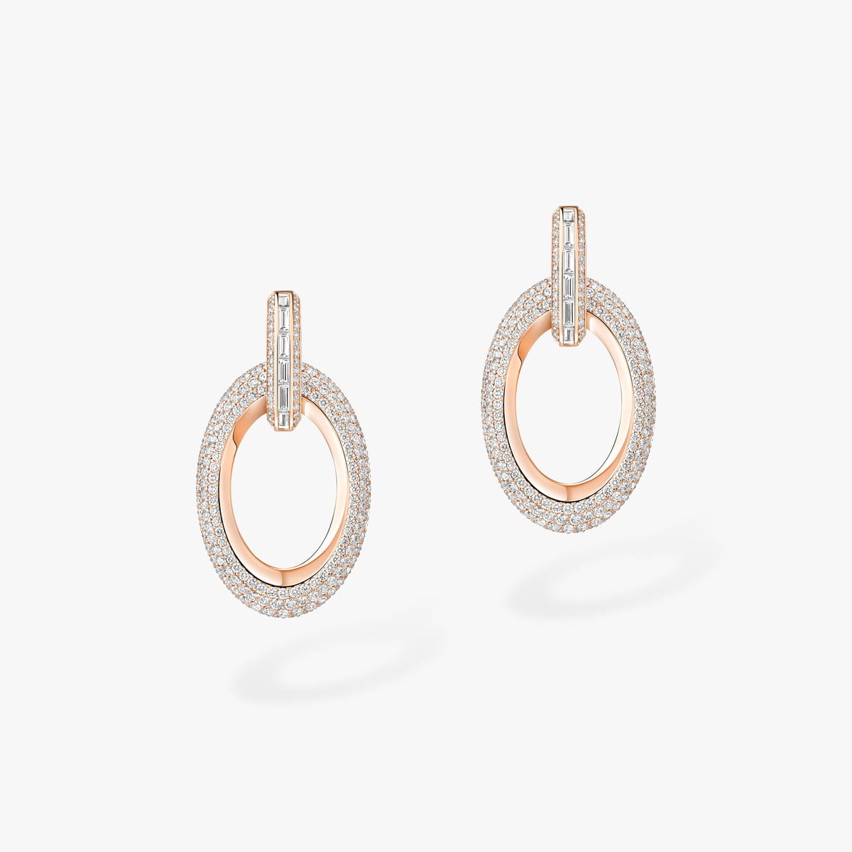 Boucles d'oreilles Femme Or Rose Diamant Boucles d'oreilles Groove 13470-PG