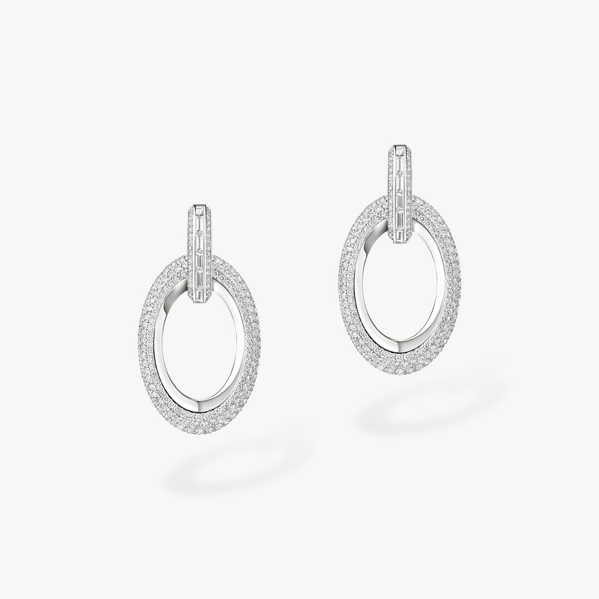 Boucles d'oreilles Femme Or Blanc Diamant Boucles d'oreilles Groove 13470-WG