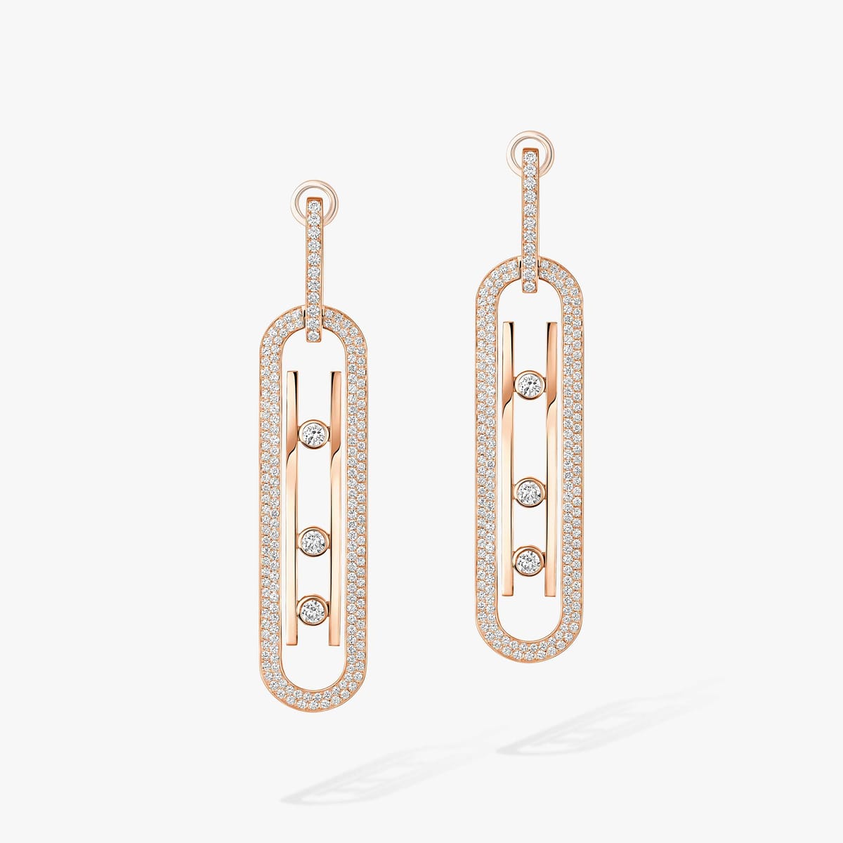 Earrings For Her Pink Gold Diamond Move 10th Anniversary XL 06823-PG