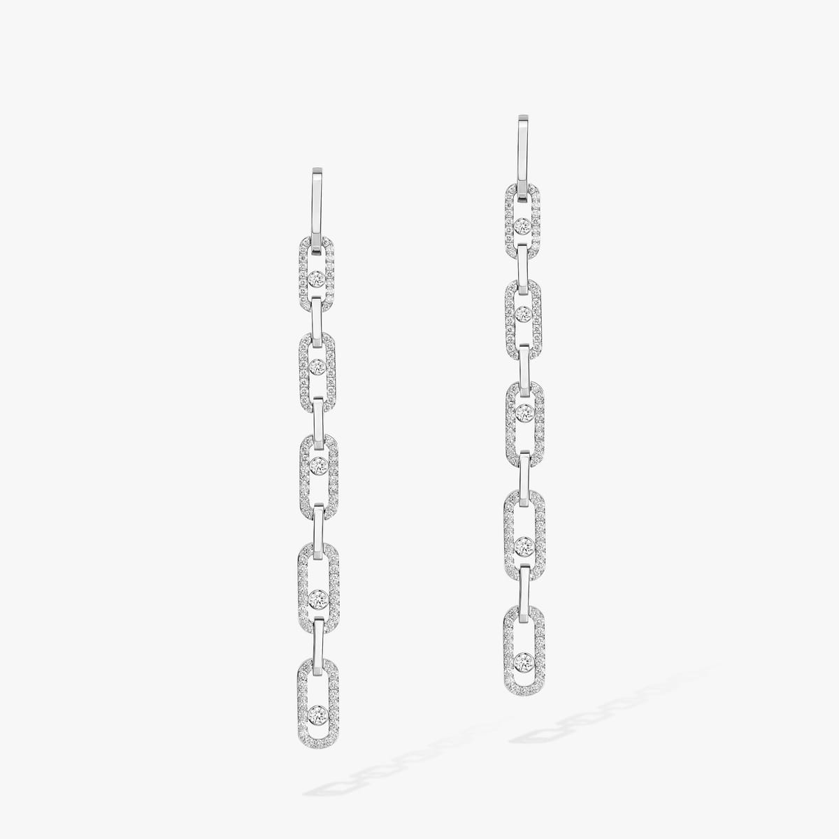 Earrings For Her White Gold Diamond Pendantes Move Link Multi 12011-WG