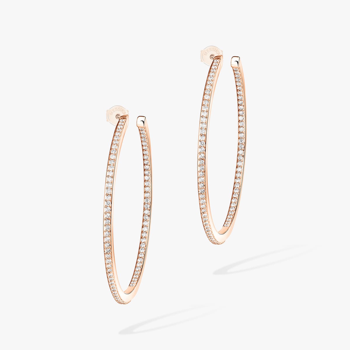 Boucles d'oreilles Femme Or Rose Diamant Créoles Gatsby S 04686-PG