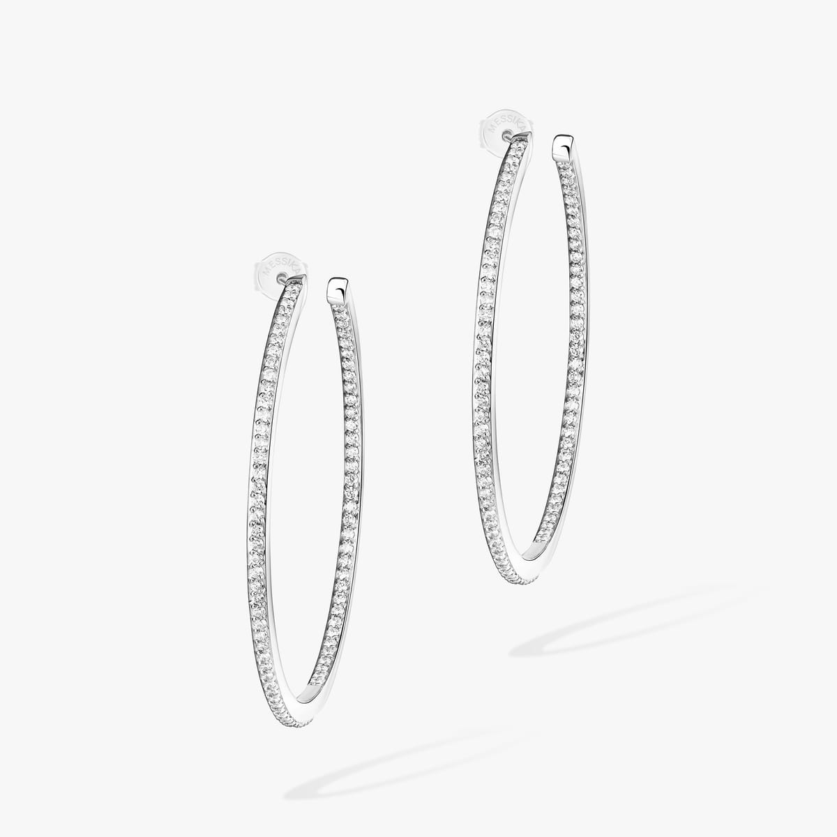 Boucles d'oreilles Femme Or Blanc Diamant Créoles Gatsby S 04686-WG