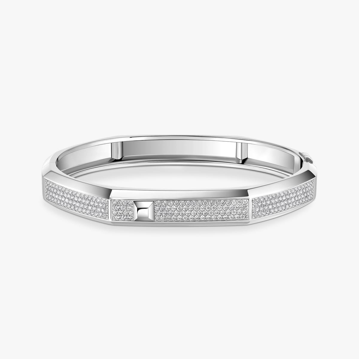 Bracelet Mixte Or Blanc Diamant Bracelet pavé Moderniste MM 14571-WG