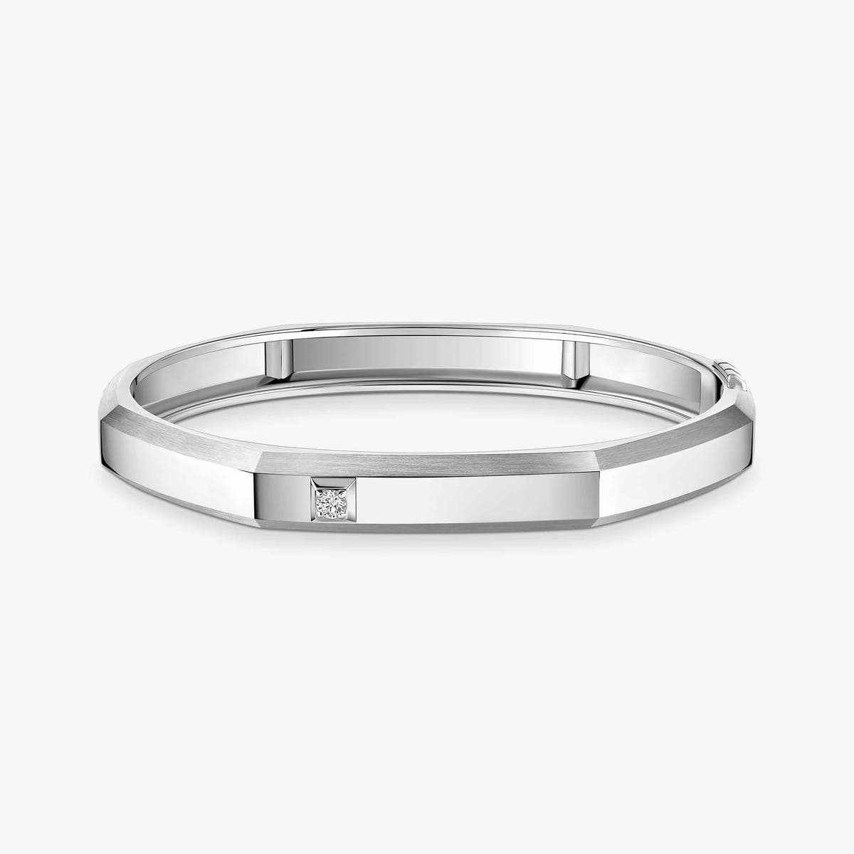 Bracelet Mixte Or Blanc Diamant Bracelet Moderniste MM 14539-WG