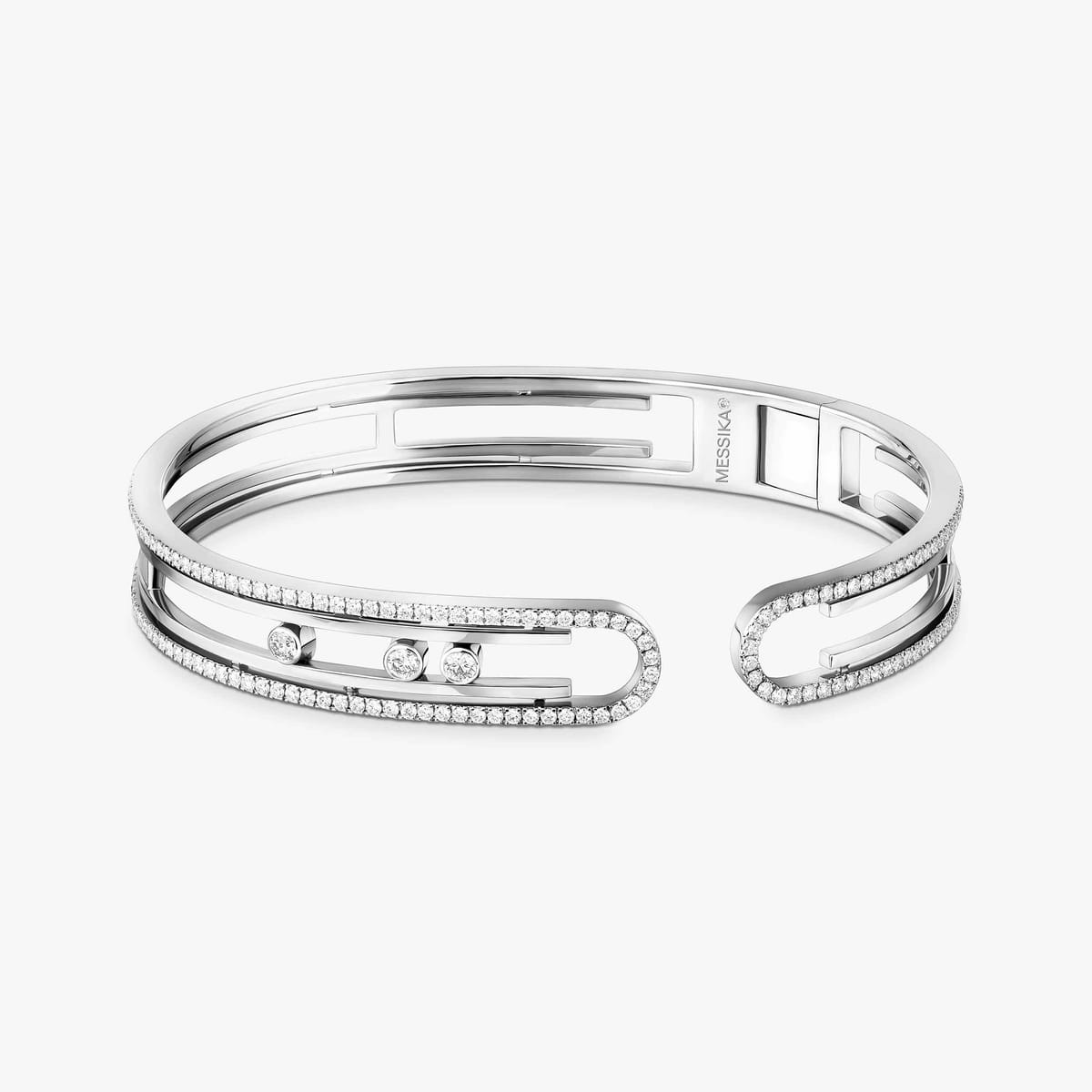 Bracelet For Her White Gold Diamond Bangle Move 10th 11426-WG