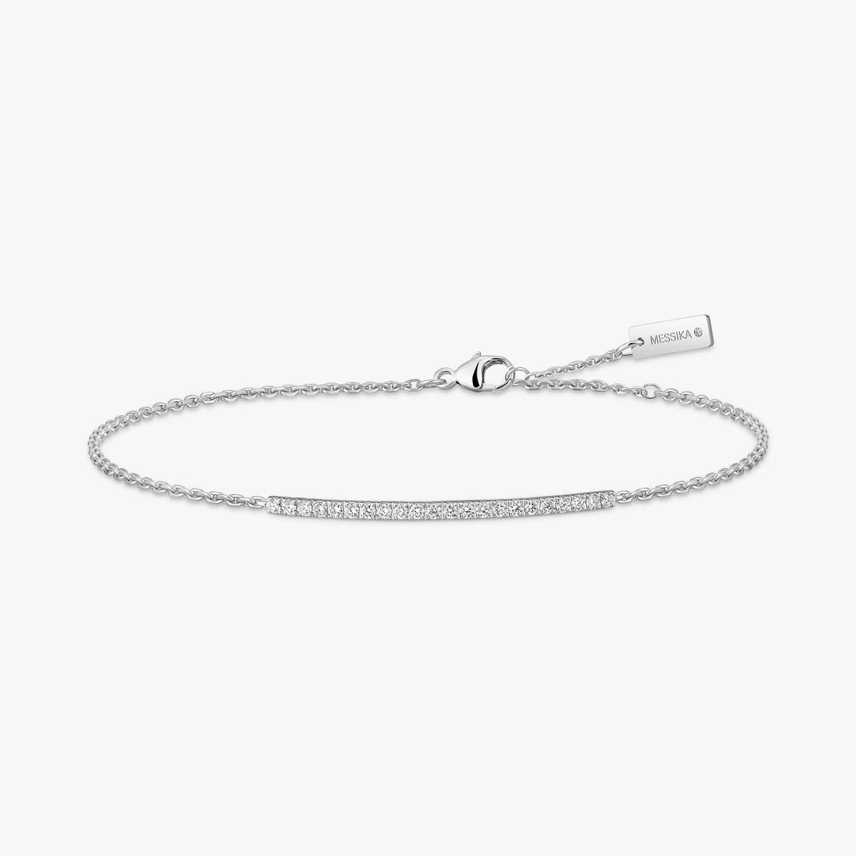 Bracelet Femme Or Blanc Diamant Bracelet barrette Gatsby 05446-WG