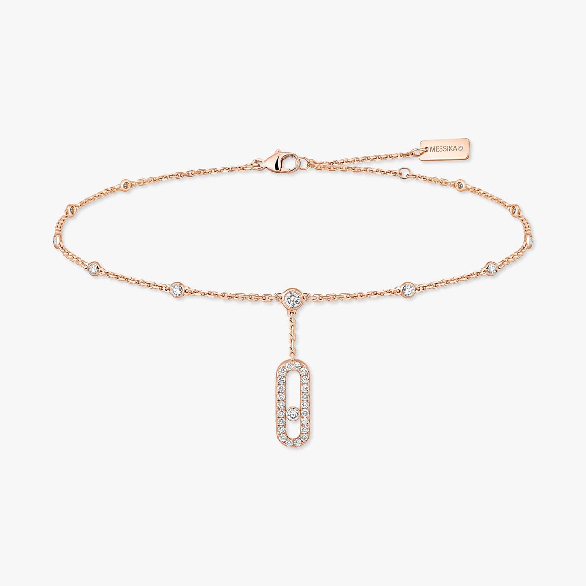 Bracelet For Her Pink Gold Diamond Bracelet de Cheville Move Uno Pavé 06592-PG