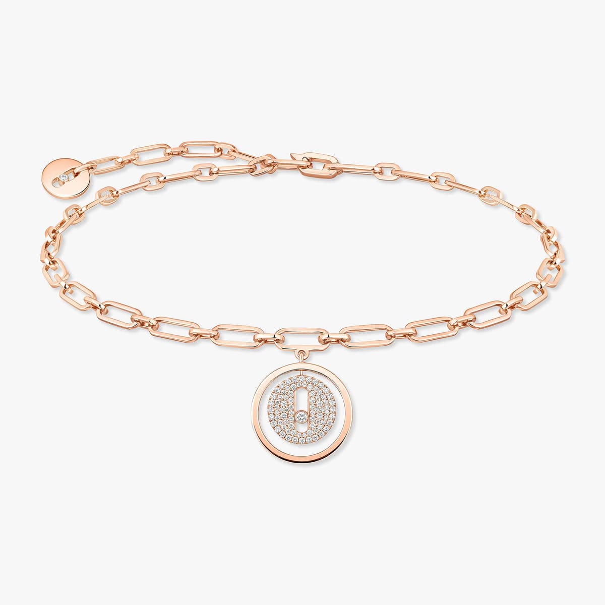 Bracelet Femme Or Rose Diamant Bracelet de Cheville Lucky Move Pavé 12151-PG