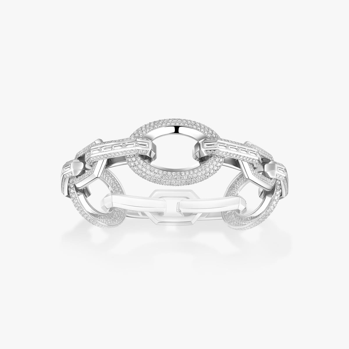 Bracelet Femme Or Blanc Diamant Bracelet Groove 13498-WG