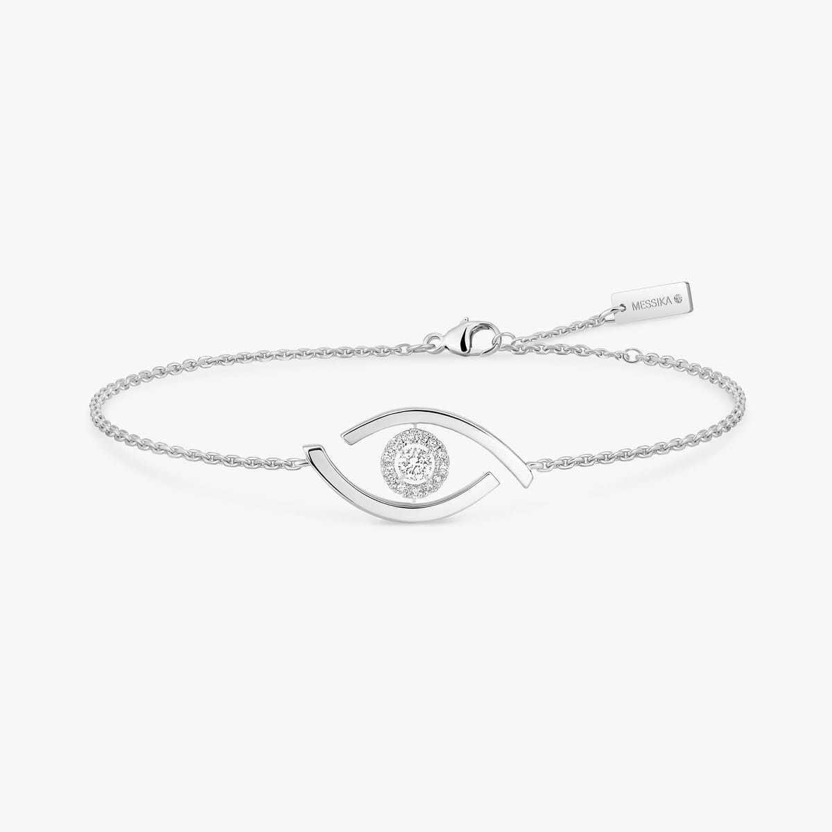 Bracelet Femme Or Blanc Diamant Lucky Eye 10034-WG