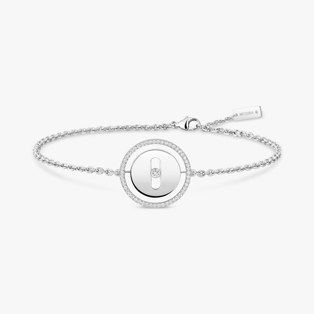 Bracelet Femme Or Blanc Diamant Bracelet Lucky Move PM 07540-WG