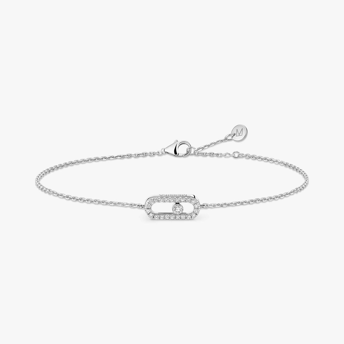 Bracelet Enfant Or Blanc Diamant Bracelet pavé enfant Messika Care(s) 12499-WG