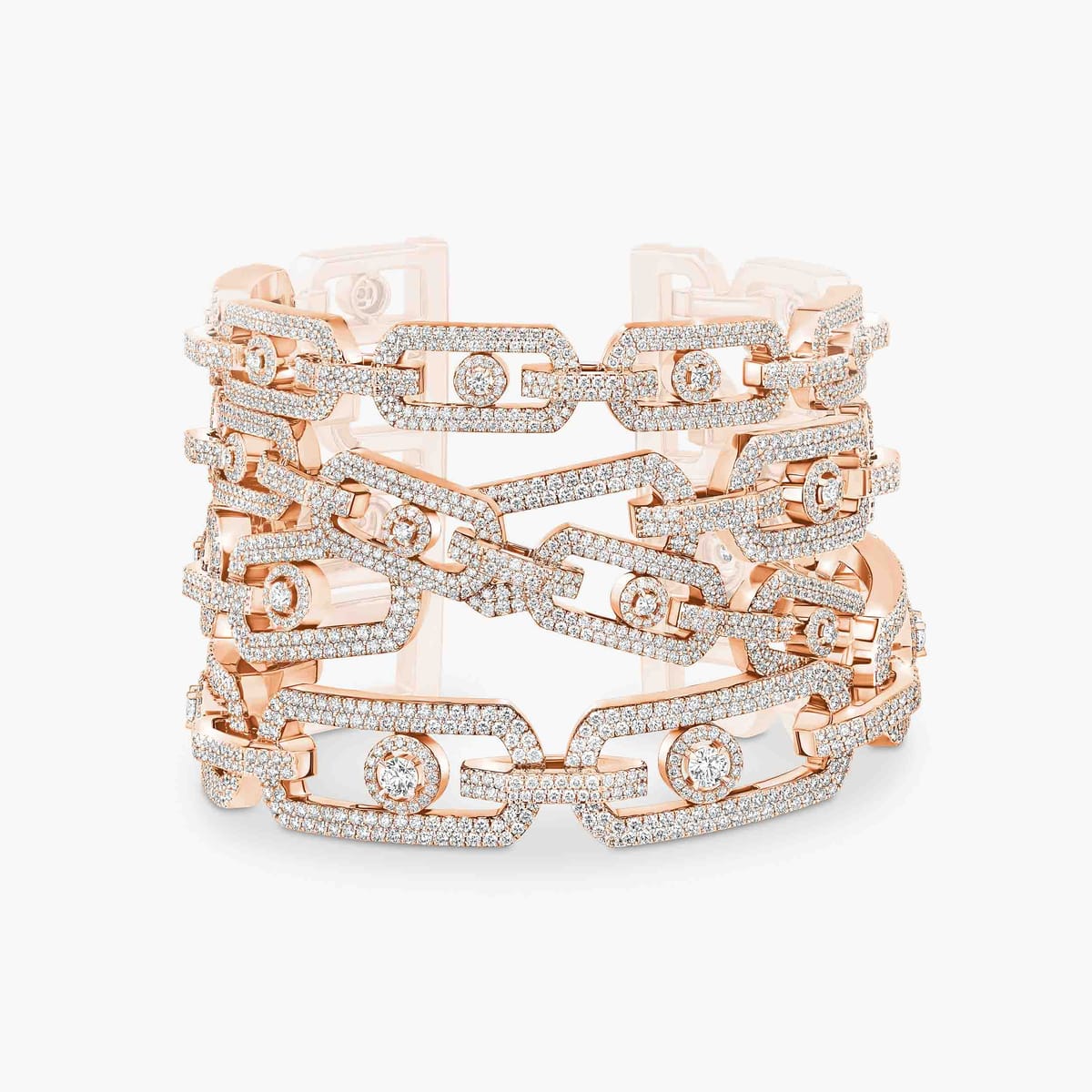 Bracelet Femme Or Rose Diamant Manchette So Move Pavée 14387-PG