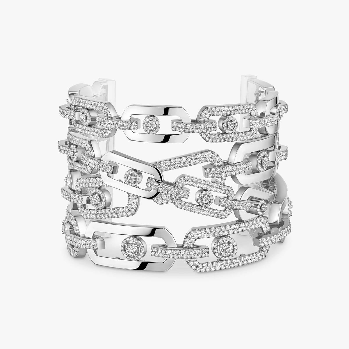 Bracelet Femme Or Blanc Diamant Manchette So Move 14479-WG