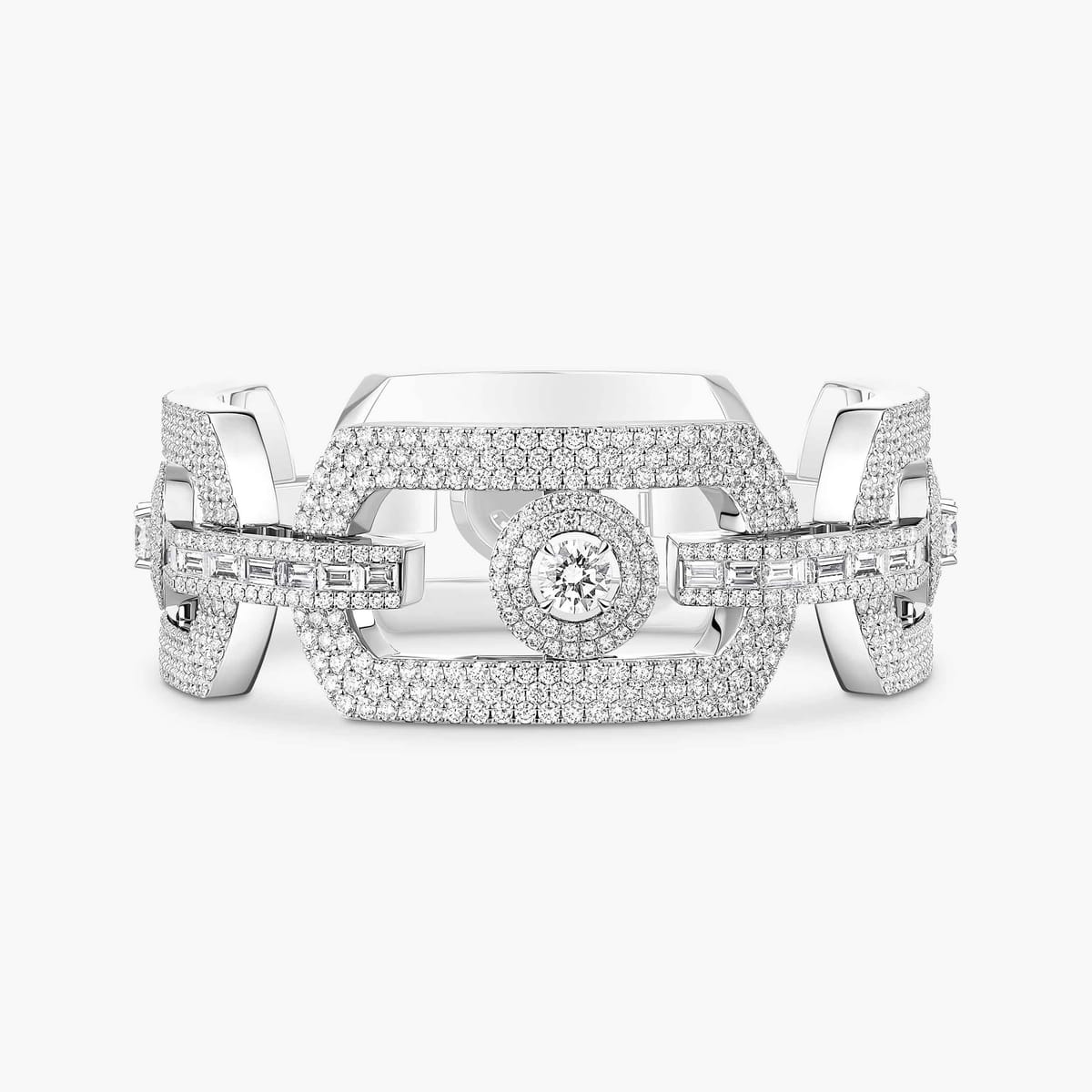 Bracelet Femme Or Blanc Diamant Bracelet pavé So Move Max 14302-WG