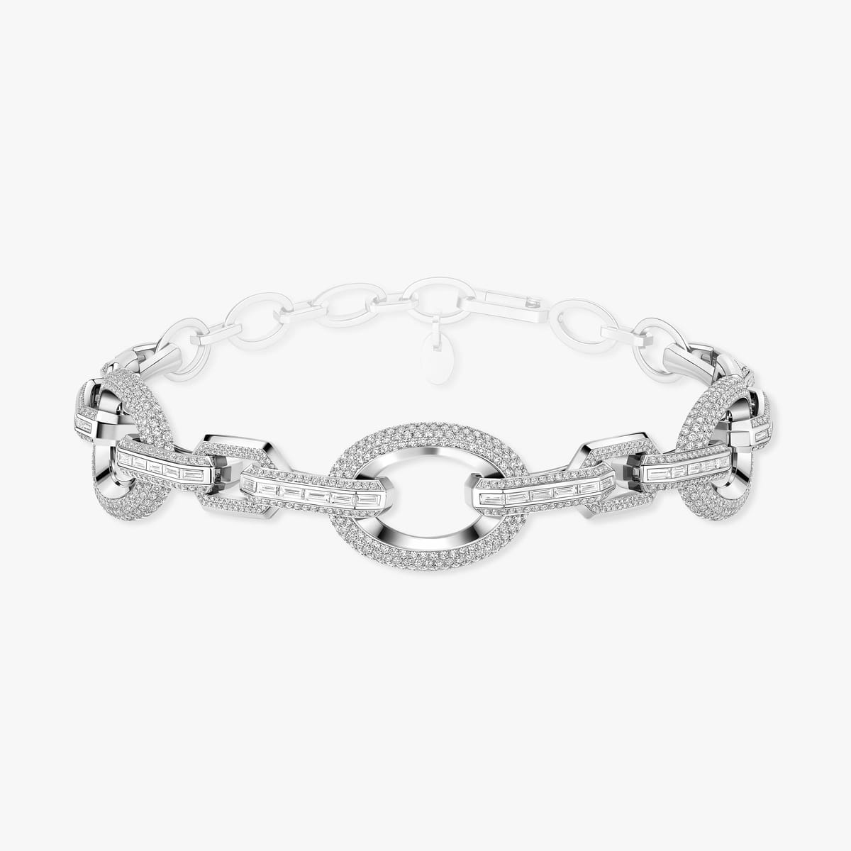 Collier Femme Or Blanc Diamant Collier choker Groove 14036-WG