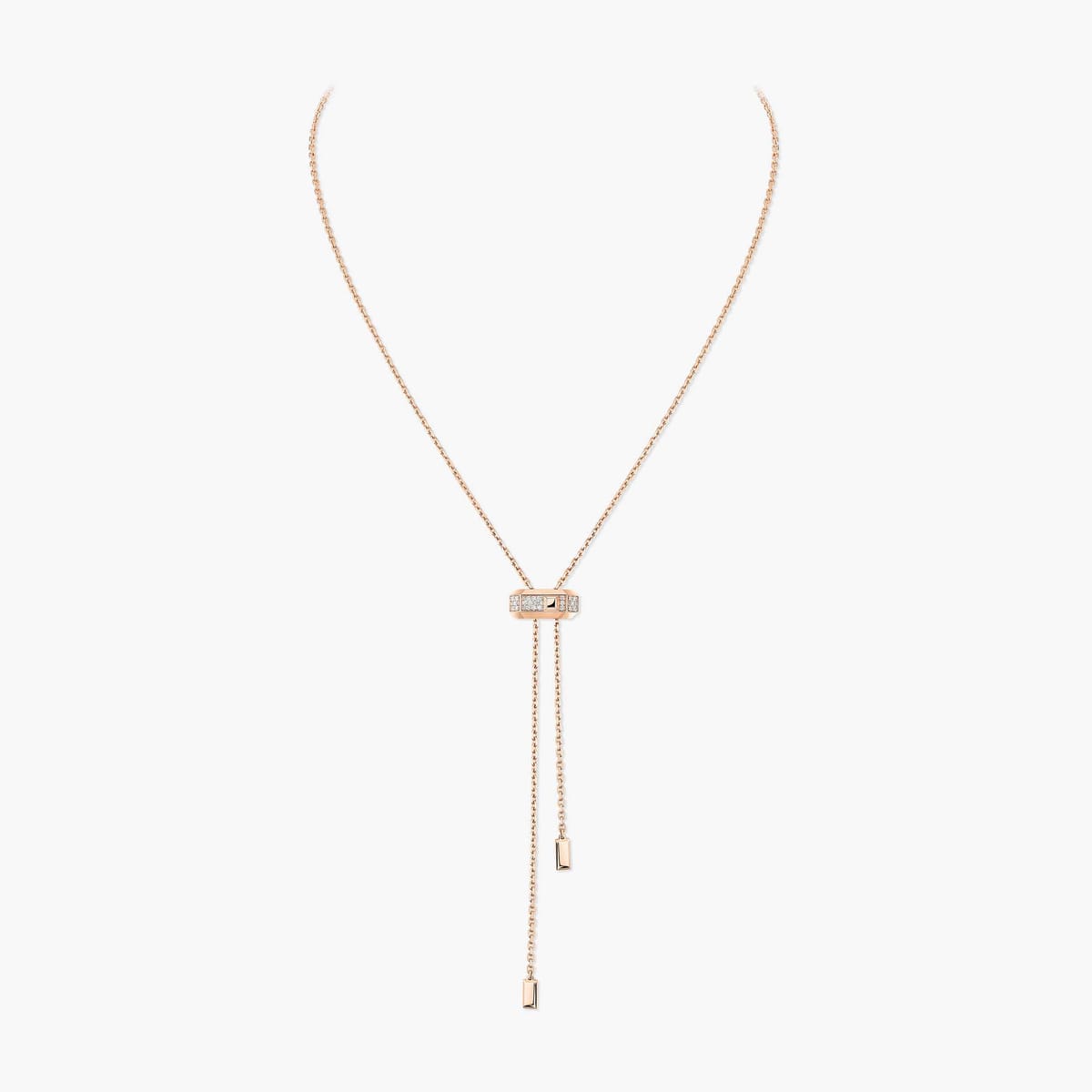 Collier Mixte Or Rose Diamant Collier cravate Moderniste 14363-PG