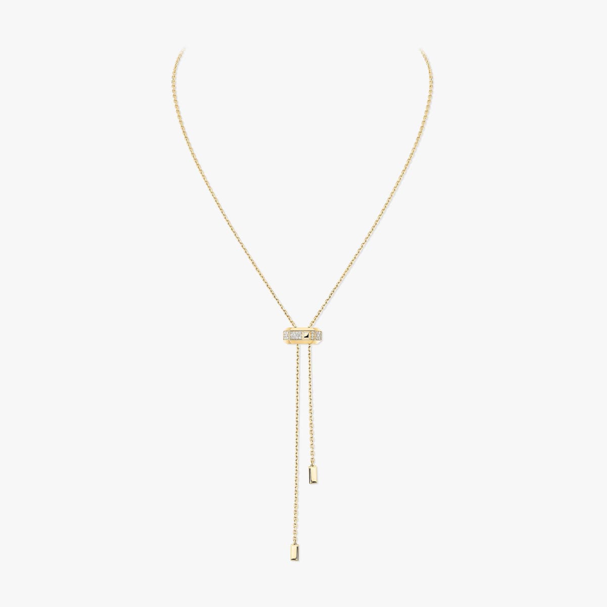 Collier Mixte Or Jaune Diamant Collier cravate Moderniste 14363-YG