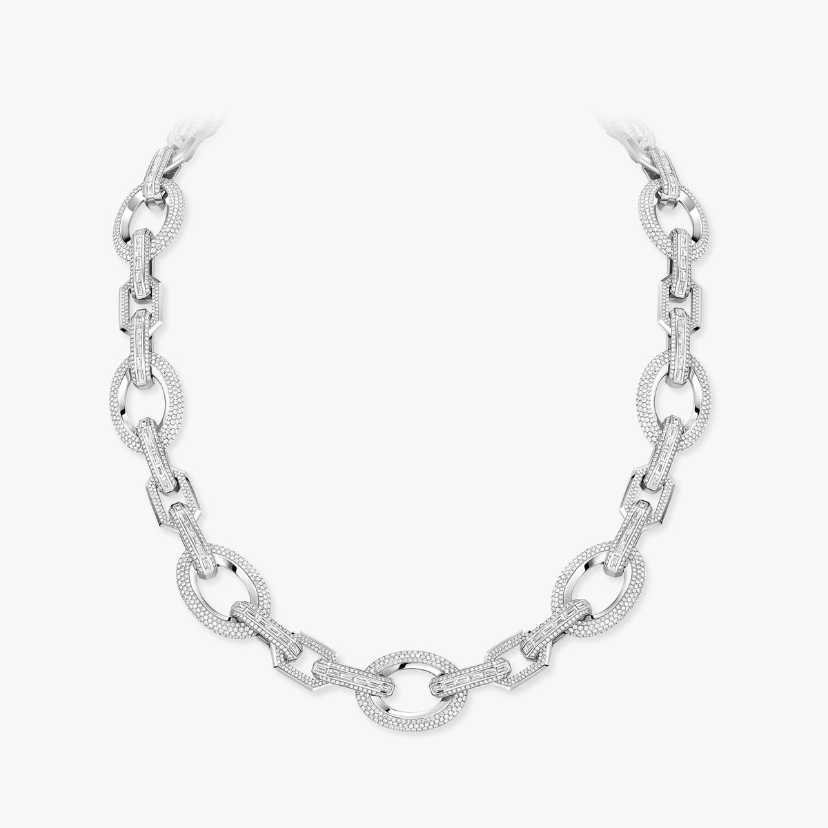 Collier Femme Or Blanc Diamant Collier Groove 14064-WG