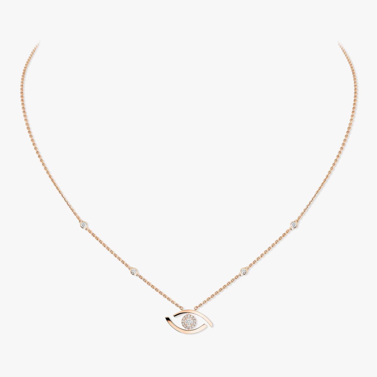Collier Femme Or Rose Diamant Lucky Eye 07524-PG