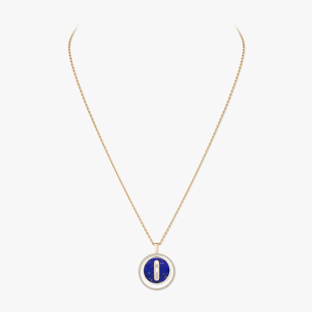 Collier Femme Or Jaune Diamant Collier lapis lazuli Lucky Move MM 10839-YG