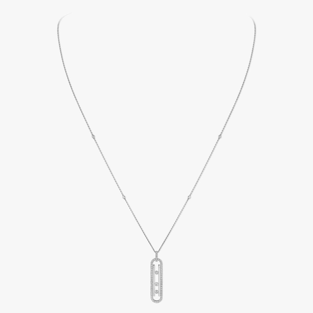 Collier Femme Or Blanc Diamant Collier Move 10th PM 10032-WG