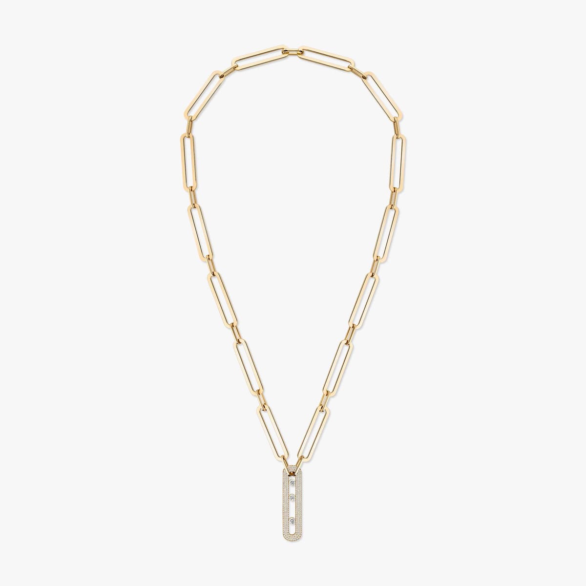 Necklace For Her Yellow Gold Diamond Sautoir Move 10th Anniversary XL 06768-YG