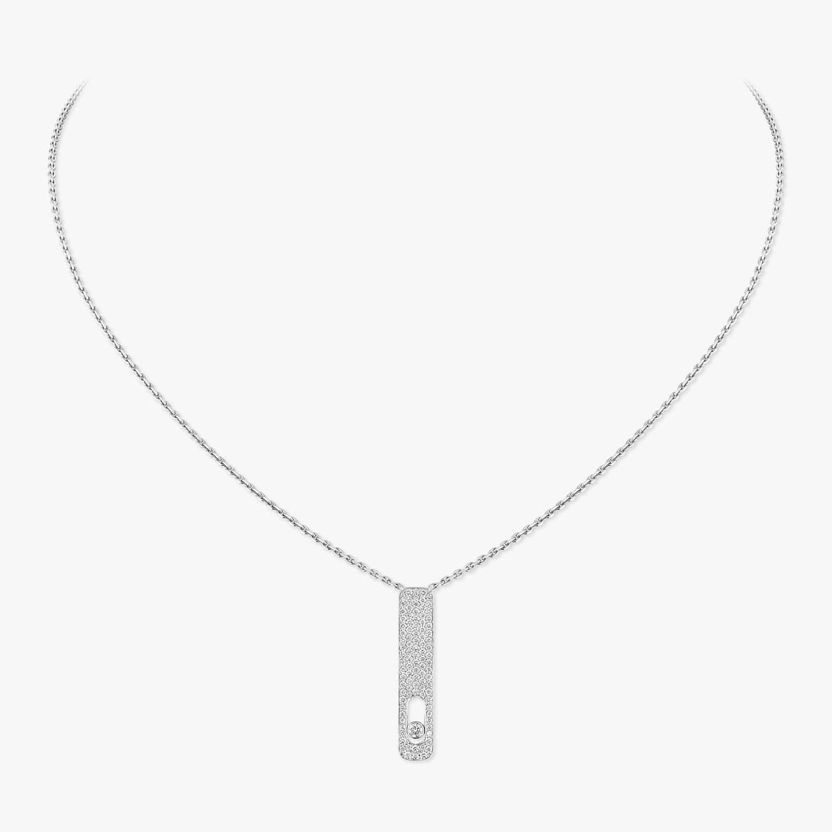 Collier Femme Or Blanc Diamant My First Diamond Pavé  07520-WG