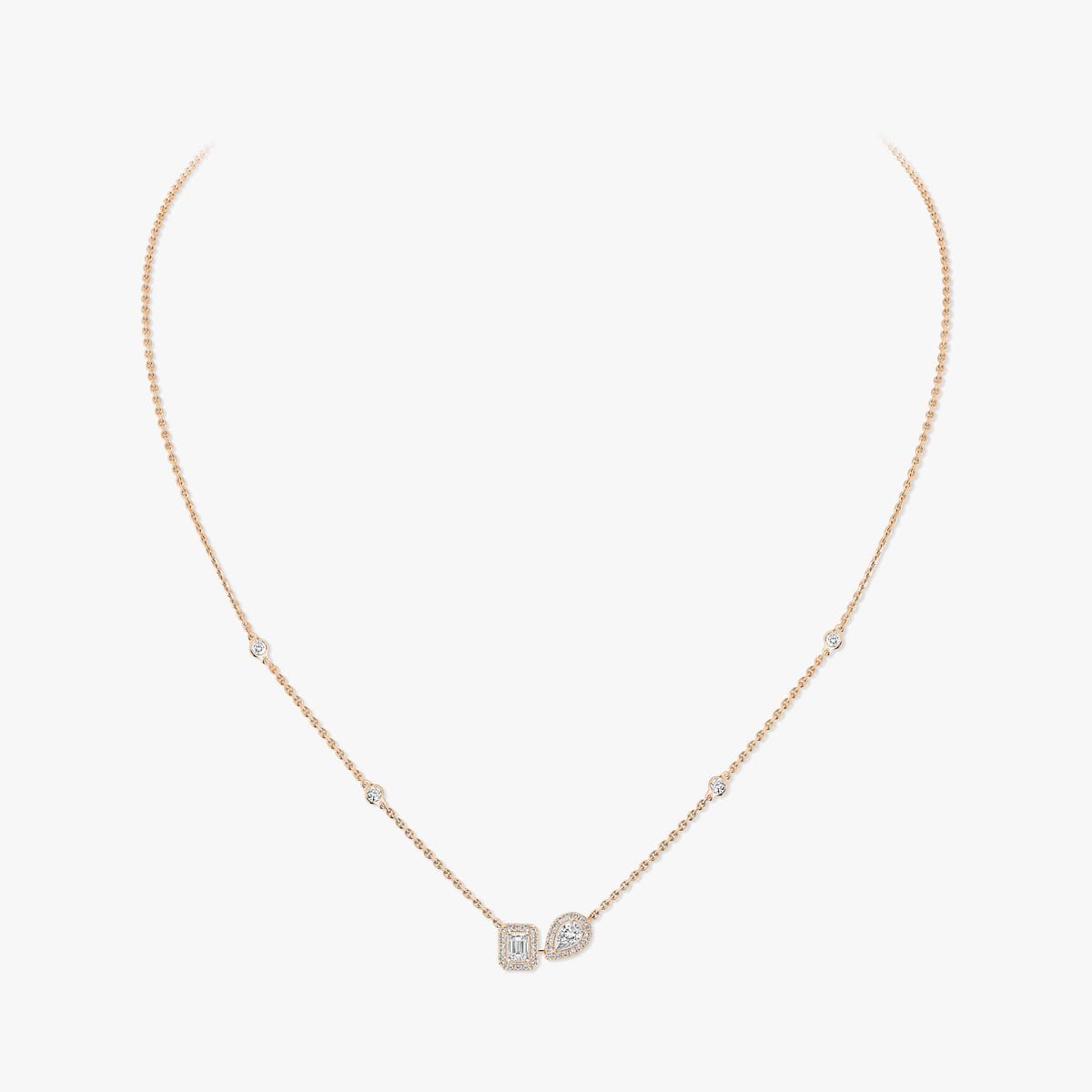 Collier Femme Or Rose Diamant Collier toi & moi My Twin 14534-PG