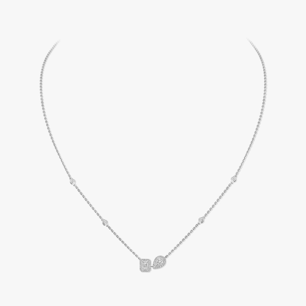 Collier Femme Or Blanc Diamant Collier toi & moi My Twin 14534-WG