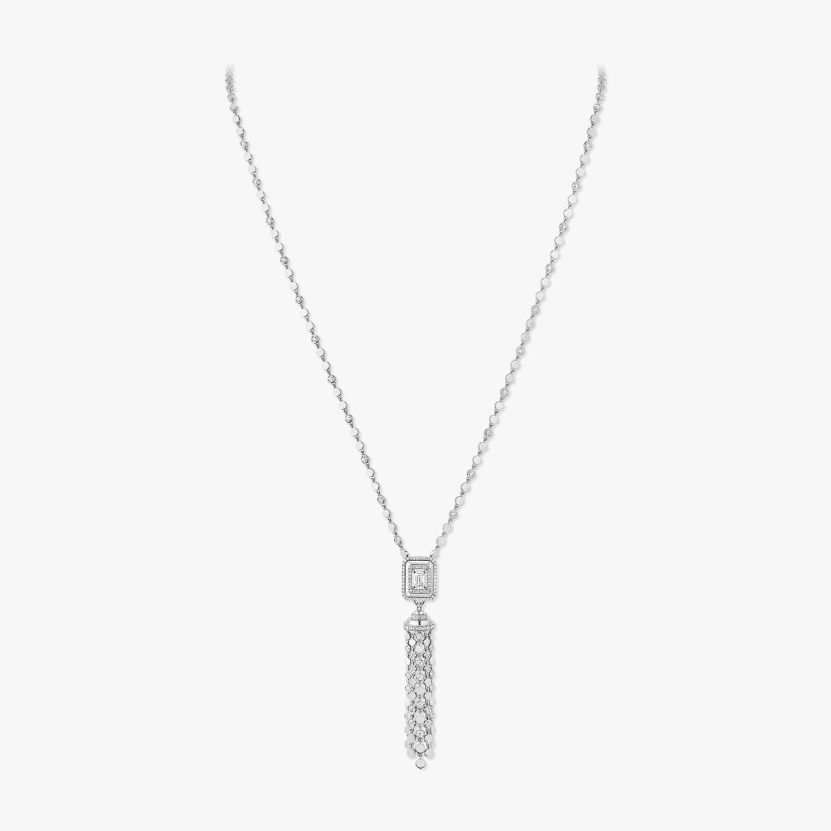 Collier Femme Or Blanc Diamant Pompon D-Vibes 1ct 14257-WG