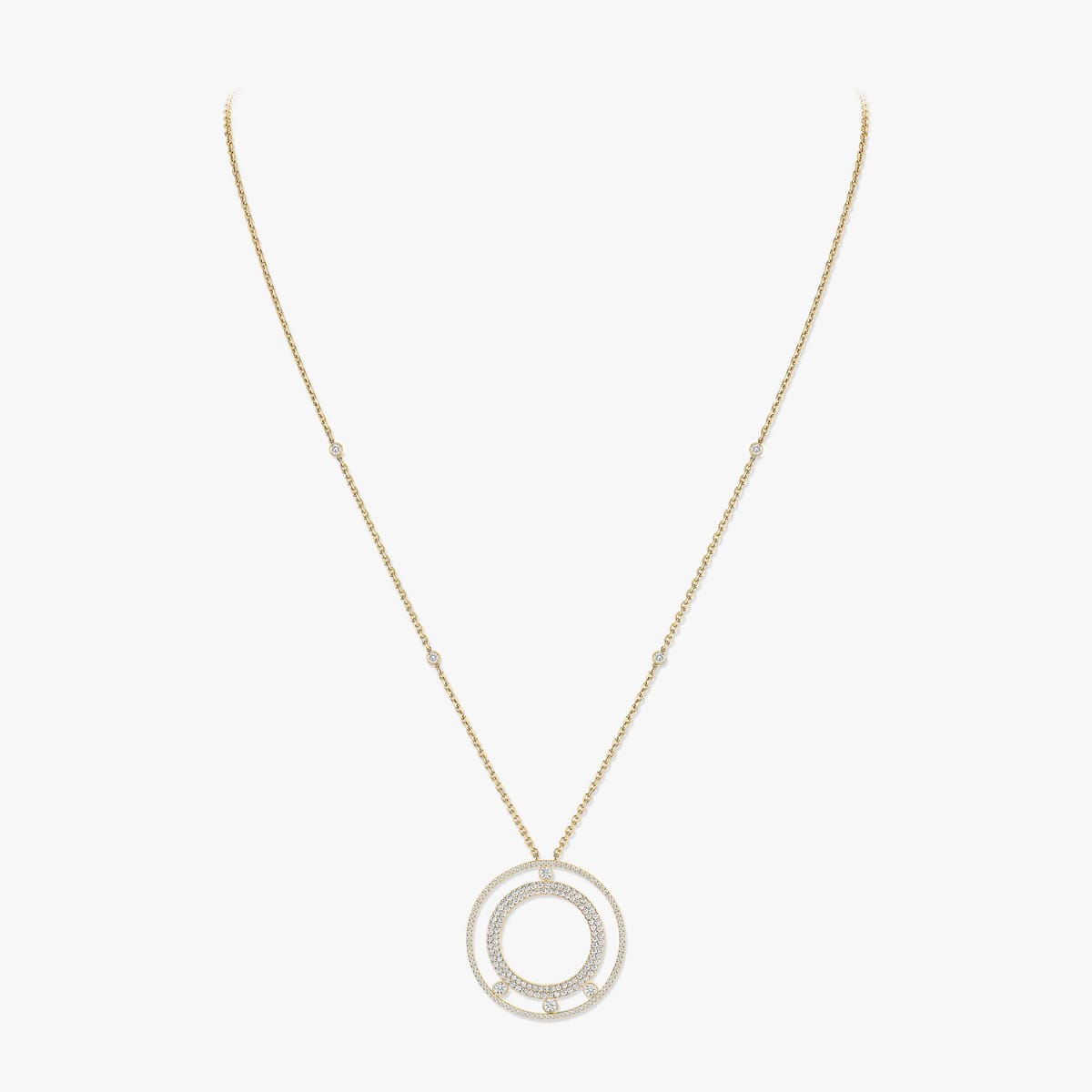 Collier Femme Or Jaune Diamant Collier long pavé Move Romane 11317-YG