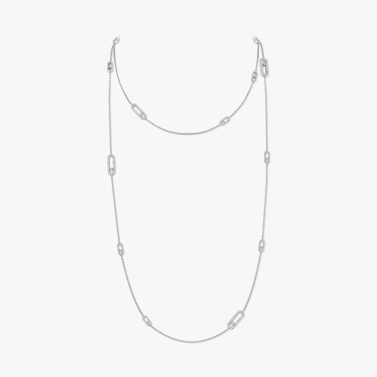 Necklace For Her White Gold Diamond Sautoir Long Move Uno 11324-WG
