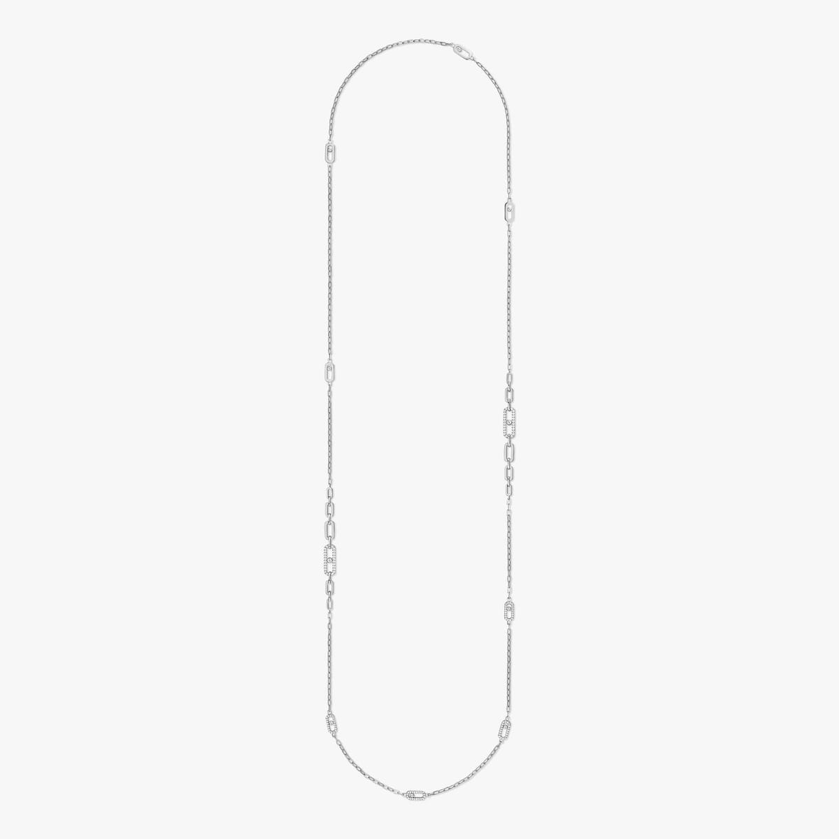 Collier Femme Or Blanc Diamant Sautoir Move Uno  07170-WG