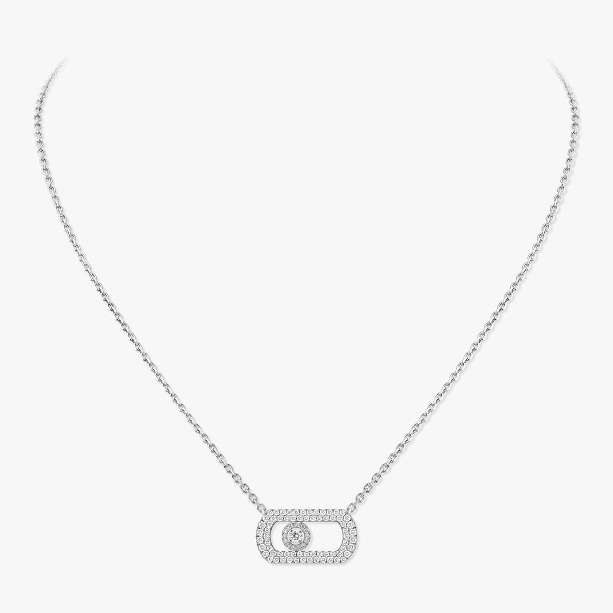 Collier Femme Or Blanc Diamant Collier pavé So Move 12945-WG