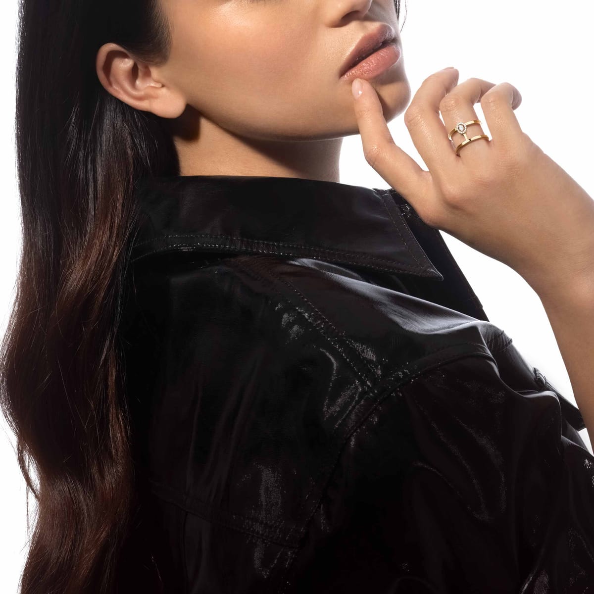 Ring For Her Yellow Gold Diamond Glam'Azone 2 Rangs 06173-YG