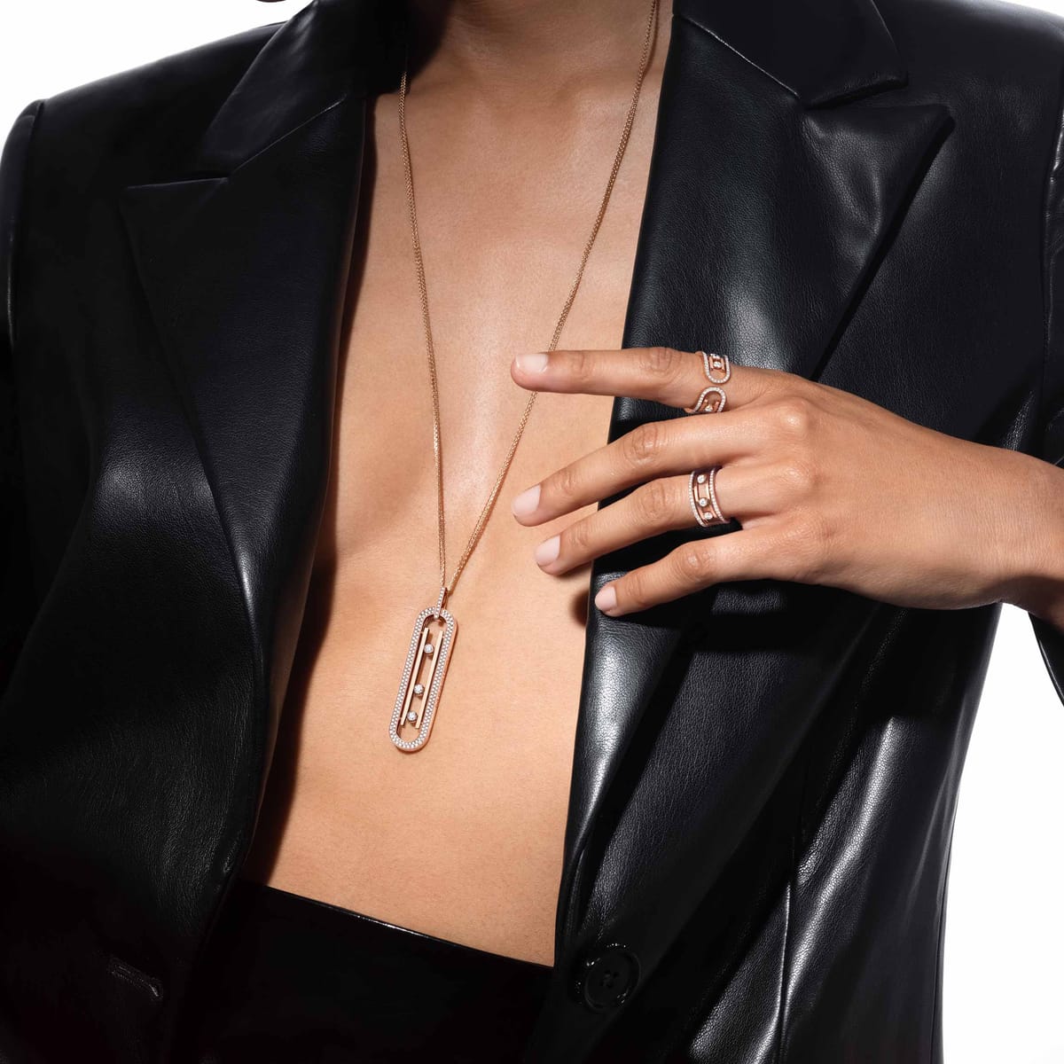 Bague Femme Or Rose Diamant Bague Move 10th 11955-PG