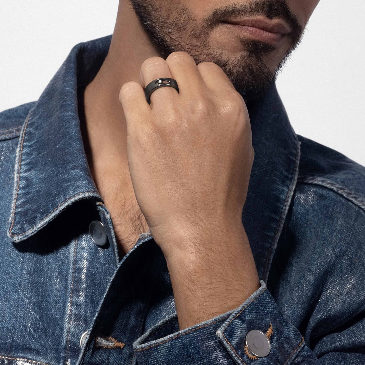 Ring For Her Graphite Titanium Diamond Move Titanium Graphite PM 07164-TG