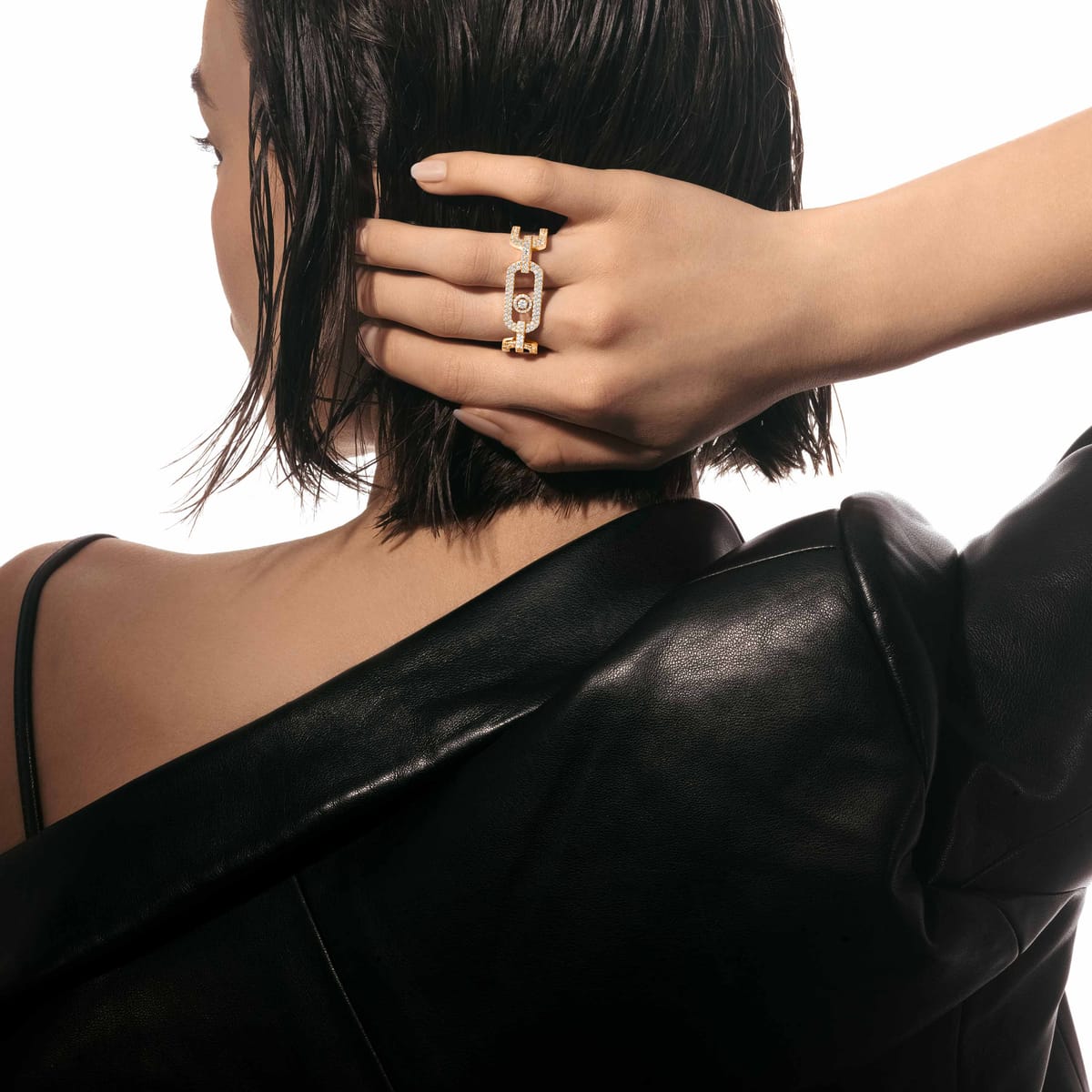 Ring For Her Yellow Gold Diamond So Move 2 doigts Pavée 13185-YG