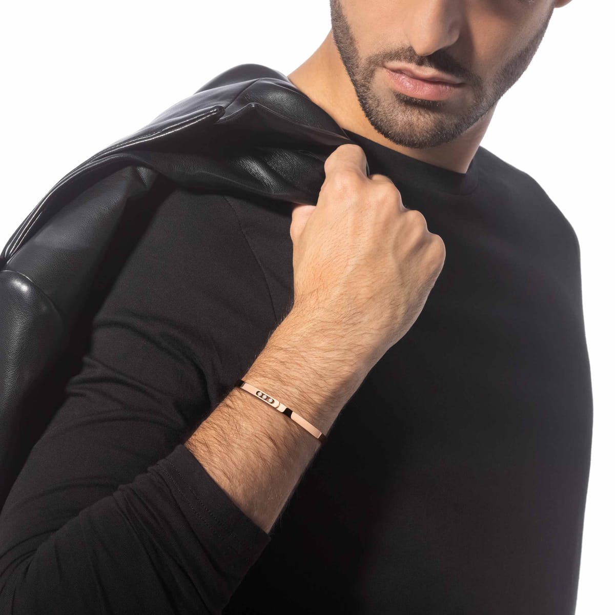 Bracelet Mixed Pink Gold Diamond Bangle Move Noa PM Grandes Tailles 11640-PG