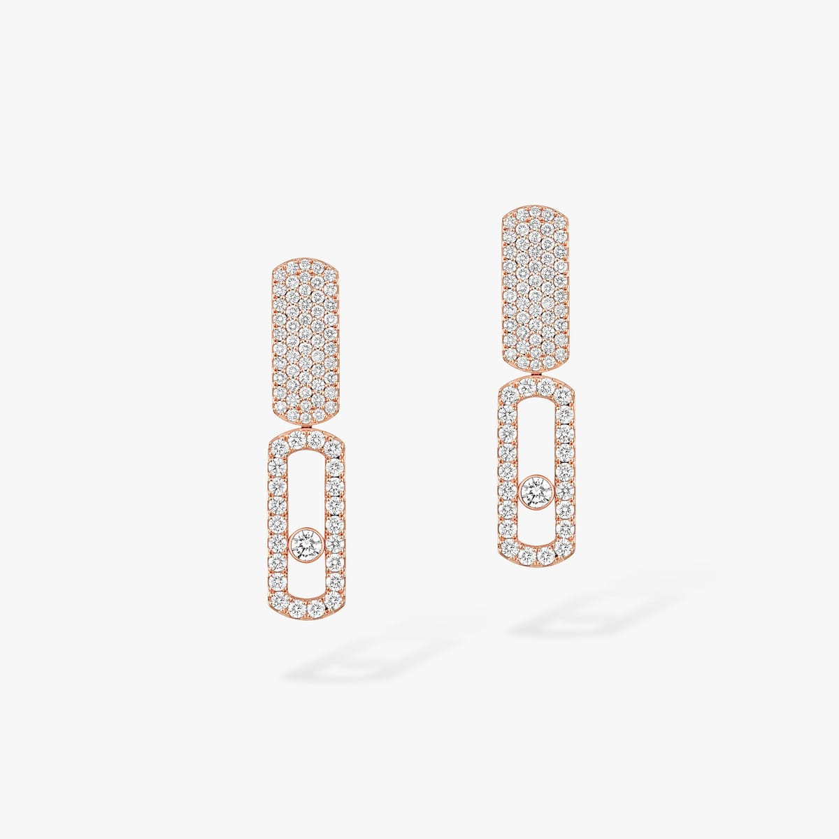 Earrings For Her Pink Gold Diamond Imperial Move GM 13754-PG