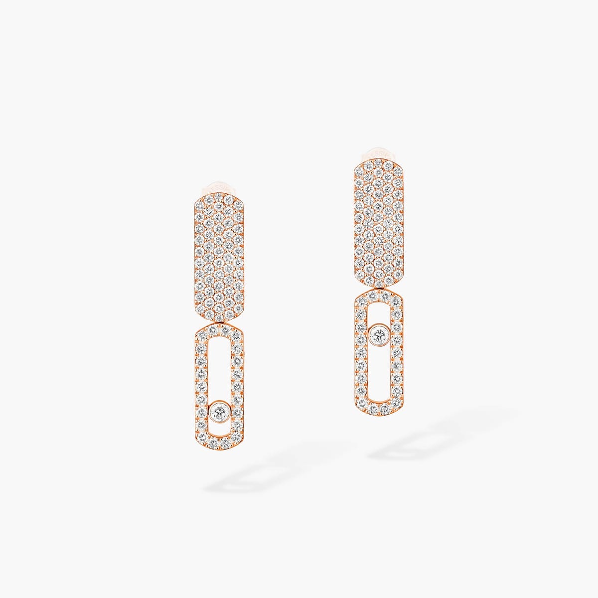 Earrings For Her Pink Gold Diamond Imperial Move PM 13930-PG