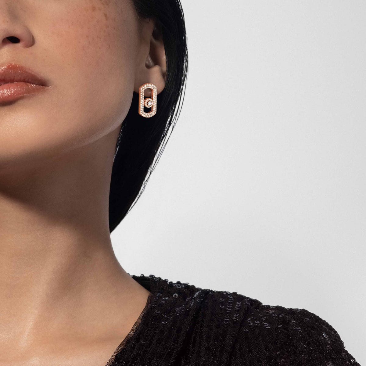 Earrings For Her Pink Gold Diamond So Move Pavées 12931-PG