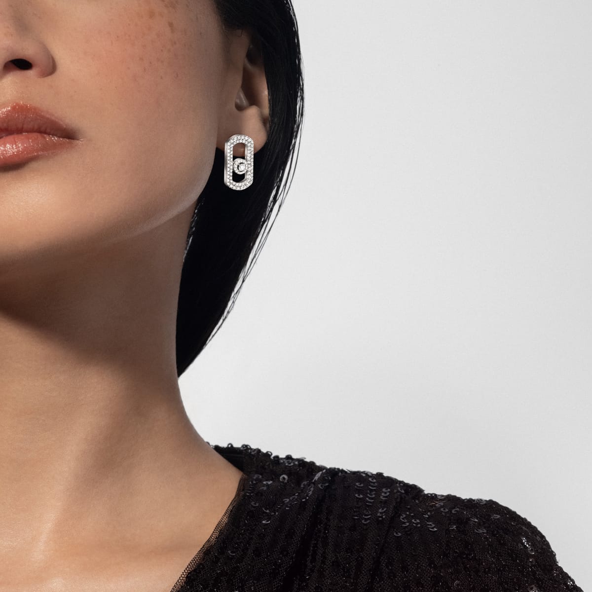 Boucles d'oreilles Femme Or Blanc Diamant So Move Pavées 12931-WG