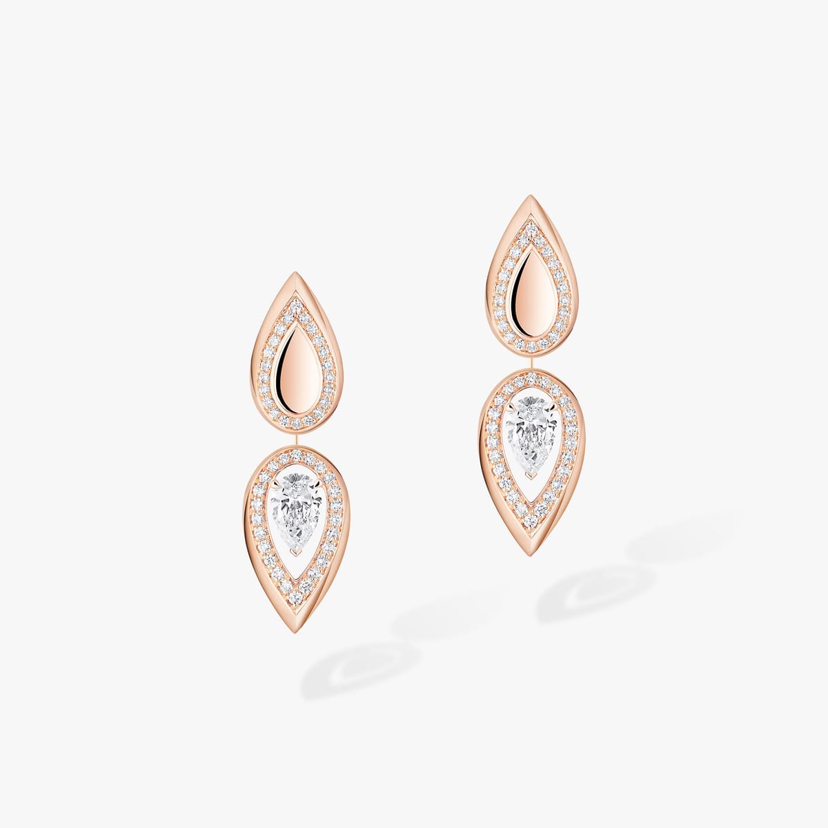 Earrings For Her Pink Gold Diamond Fiery 0,25ct 13173-PG