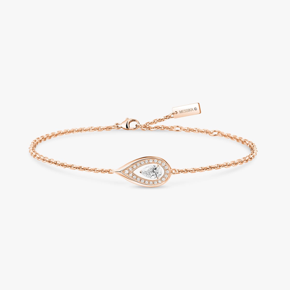 Bracelet For Her Pink Gold Diamond Fiery 0,10ct 14238-PG