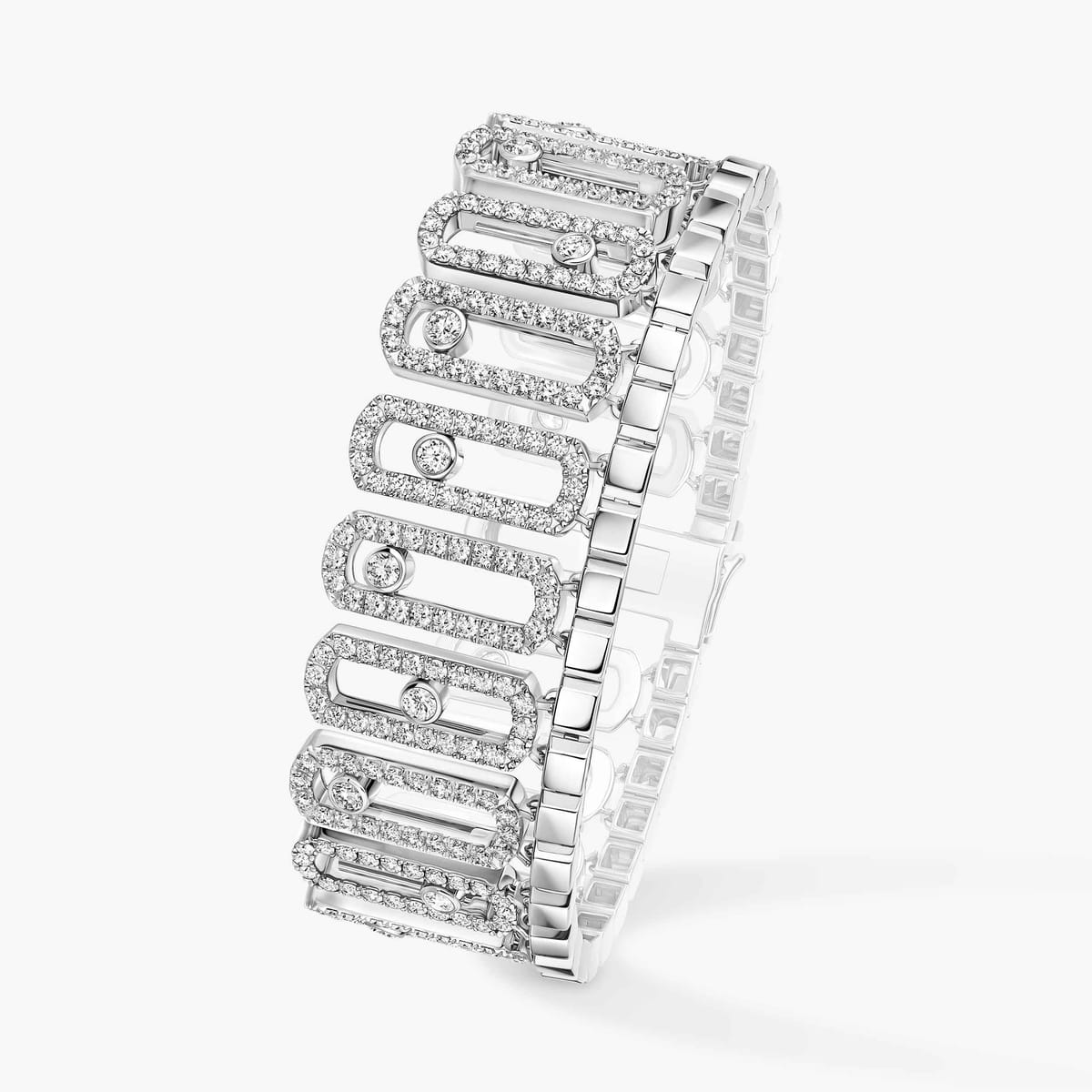 Bracelet Femme Or Blanc Diamant Move Iconica Pavé 12977-WG