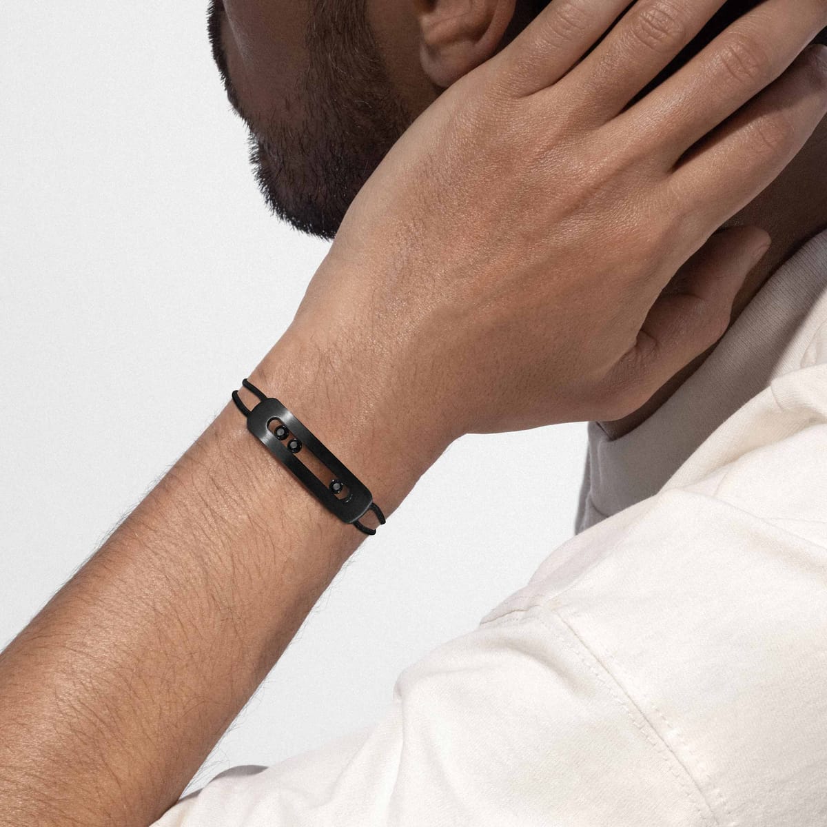 Bracelet Femme Titane Black Diamant Bracelet cordon Move Titanium XL 12534-TB