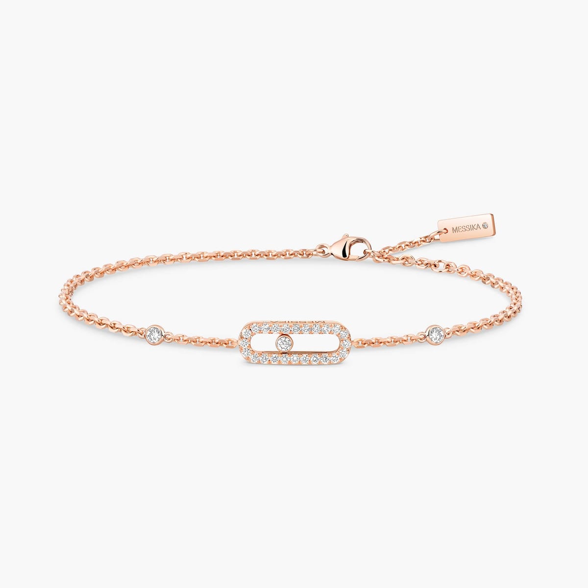 Bracelet Femme Or Rose Diamant Move Uno Pavé 04706-PG