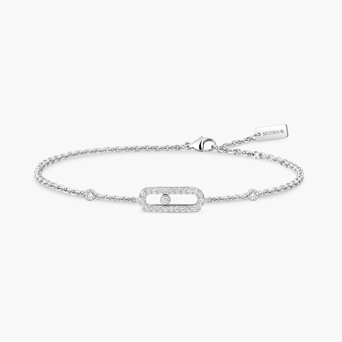 Bracelet Femme Or Blanc Diamant Move Uno Pavé 04706-WG